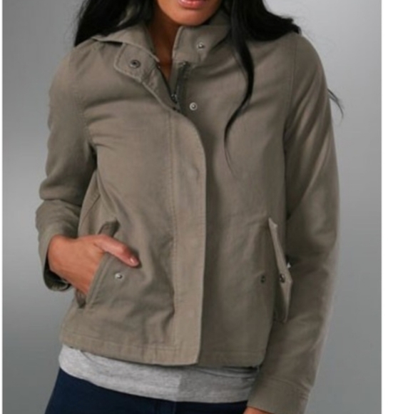 THEORY AILEENE OLIVE GREEN 3 IN ONE HOODIED JACKET SIZE M - Picture 5 of 16
